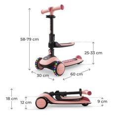 Trottinette Kinderkraft HALLEY 2 2 en 1 avec siege amovible guidon ré