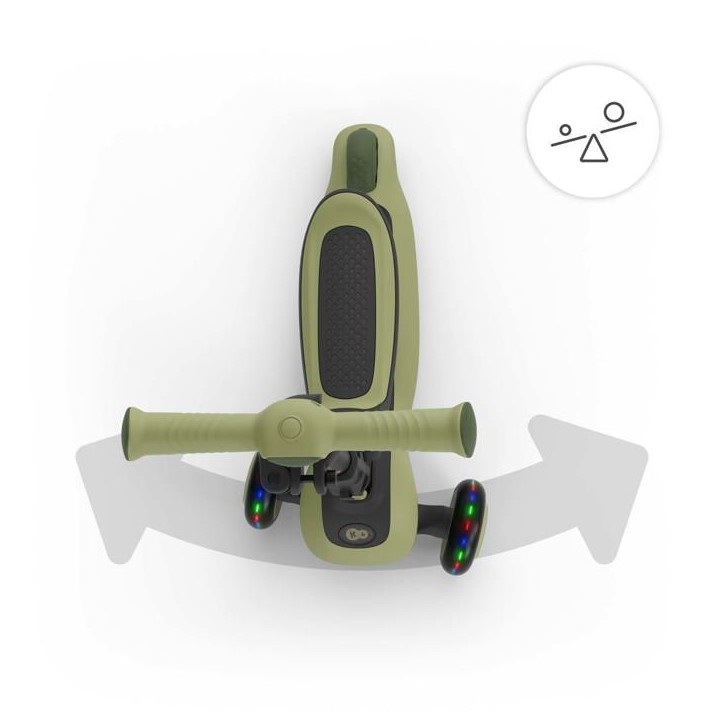 Trottinette Kinderkraft HALLEY 2 2 en 1 direction par inclinaison siege réglable 25-33 cm roues LED Vert