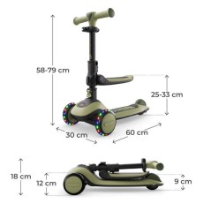Trottinette Kinderkraft HALLEY 2 2 en 1 direction par inclinaison sieg