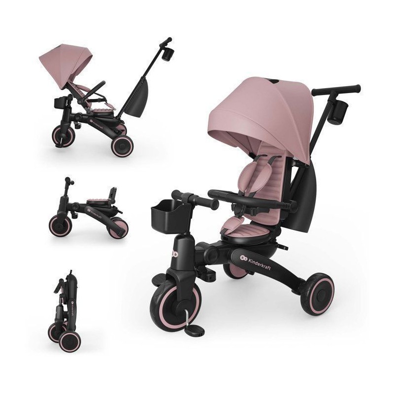 Tricycle Kinderkraft JAZZ 3 pliable évolutif 6 modes siege pivotant i