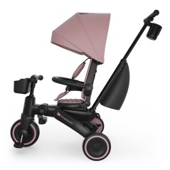 Tricycle Kinderkraft JAZZ 3 pliable évolutif 6 modes siege pivotant inclinable canopy UPF50+ frein double roues Rose
