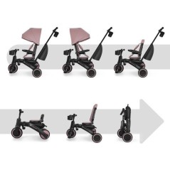 Tricycle Kinderkraft JAZZ 3 pliable évolutif 6 modes siege pivotant i