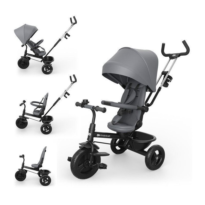 Tricycle Kinderkraft ASTON 2 PLUS évolutif 6 en 1 siege pivotant 360