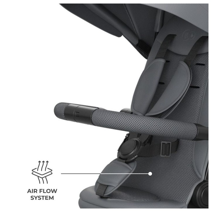 Tricycle Kinderkraft ASTON 2 PLUS évolutif 6 en 1 siege pivotant 360° semi-allongé guidon parental canopy Gris
