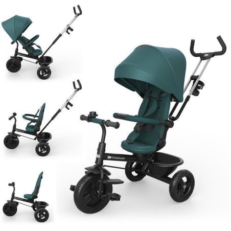 Tricycle Kinderkraft ASTON 2 PLUS avec guidon parental évolutif 6 en