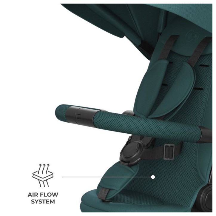 Tricycle Kinderkraft ASTON 2 PLUS avec guidon parental évolutif 6 en 1 siege 360° canopy réglable semi-allongé Vert