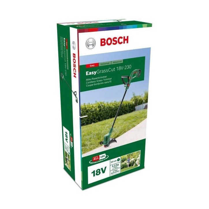 Coupe-bordures Bosch - EasyGrassCut 18-230 (1 Batterie, 1 chargeur, diametre de coupe : 23 cm) Coupe-bordures Bosch - EasyGrassCut 18-230 (1 Batterie, 1 chargeur, diametre de coupe : 23 cm)