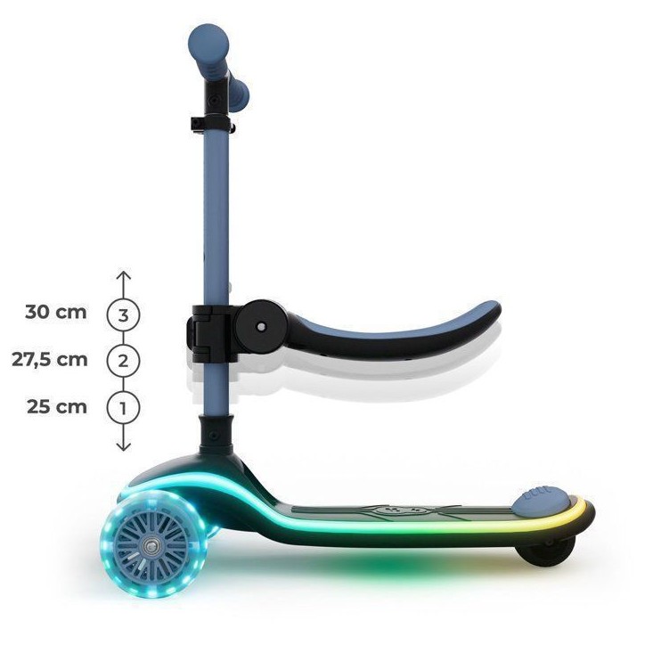Trottinette Enfant Kinderkraft RAKET UP 2 en 1 avec siege pliable roues LED guidon réglable Bleu Trottinette Enfant Kinderkraft RAKET UP 2 en 1 avec siege pliable roues LED guidon réglable Bleu
