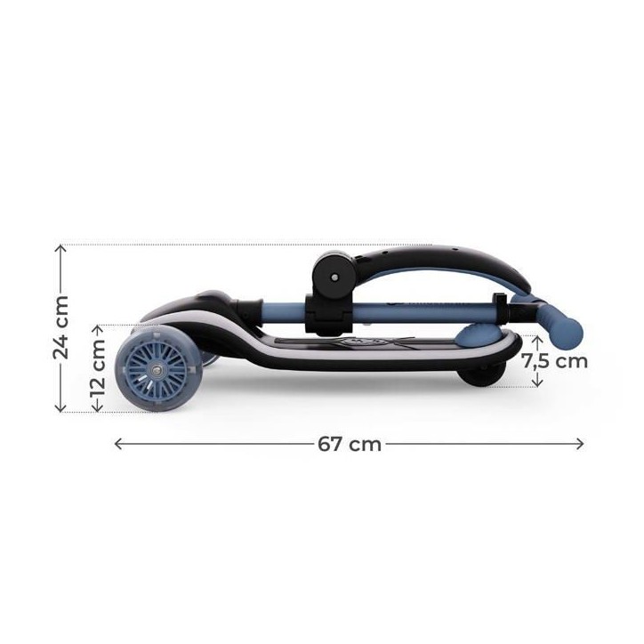 Trottinette Enfant Kinderkraft RAKET UP 2 en 1 avec siege pliable roues LED guidon réglable Bleu Trottinette Enfant Kinderkraft RAKET UP 2 en 1 avec siege pliable roues LED guidon réglable Bleu