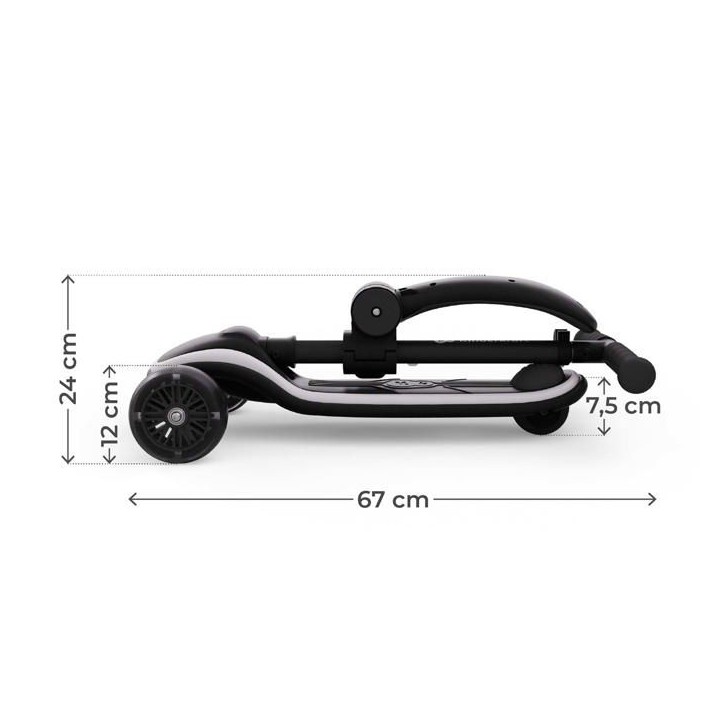 Trottinette 2 en 1 (siege) - KINDERKRAFT - RAKET UP - Siege réglable amovible - Roues LED RGB - Pliable