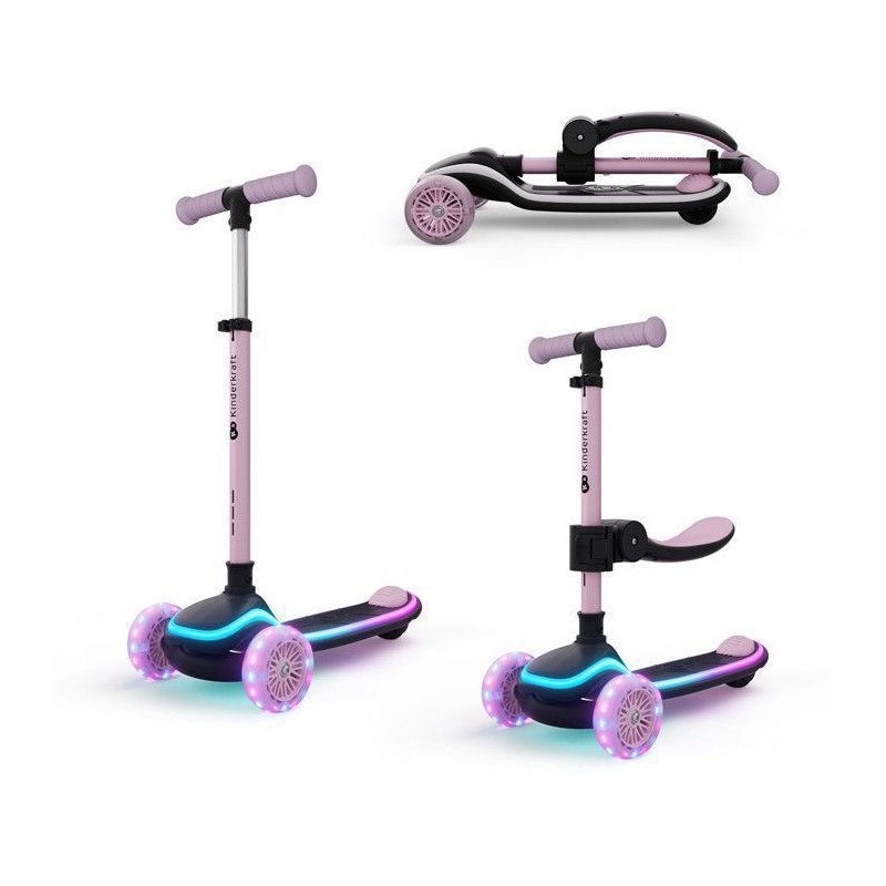 Trottinette Kinderkraft RAKET UP 2 en 1 pliable avec siege réglable r