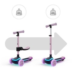 Trottinette Kinderkraft RAKET UP 2 en 1 pliable avec siege réglable r