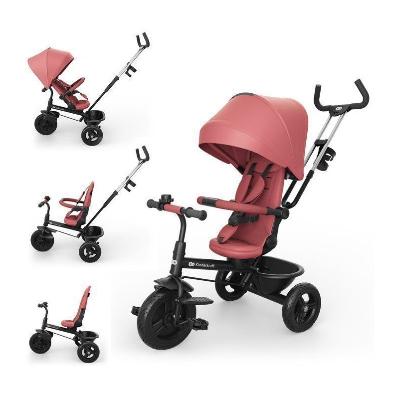 Tricycle Kinderkraft ASTON 2 PLUS évolutif 6 en 1 siege pivotant 360