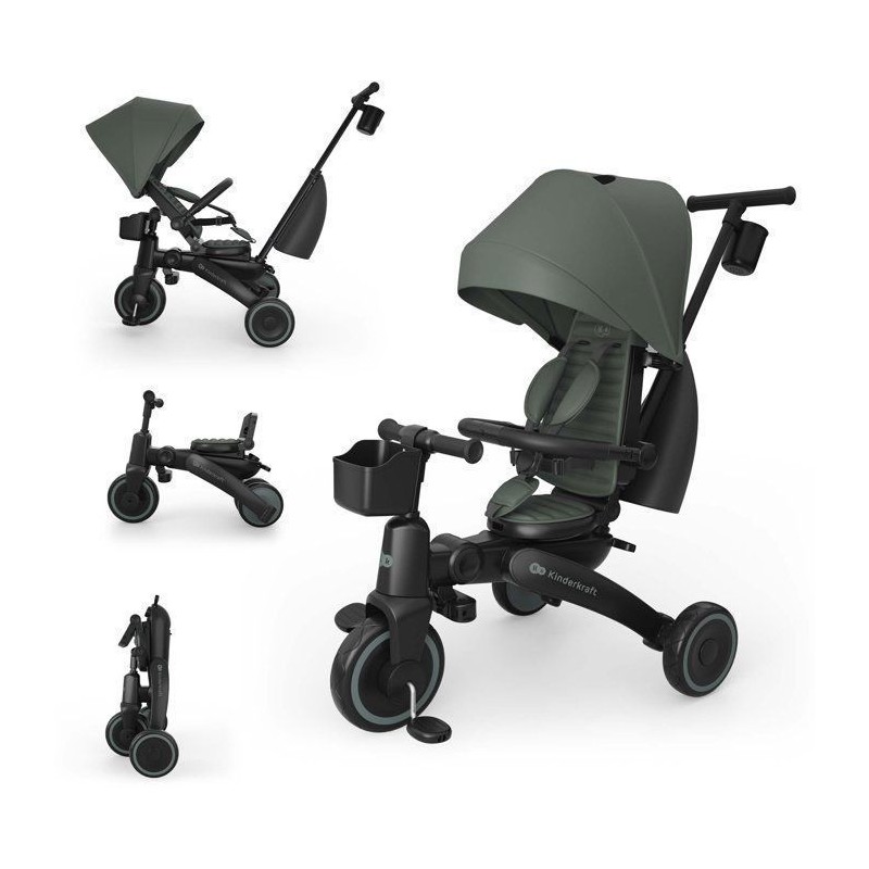 Tricycle Kinderkraft JAZZ 3 évolutif pliable 6 modes siege réversibl
