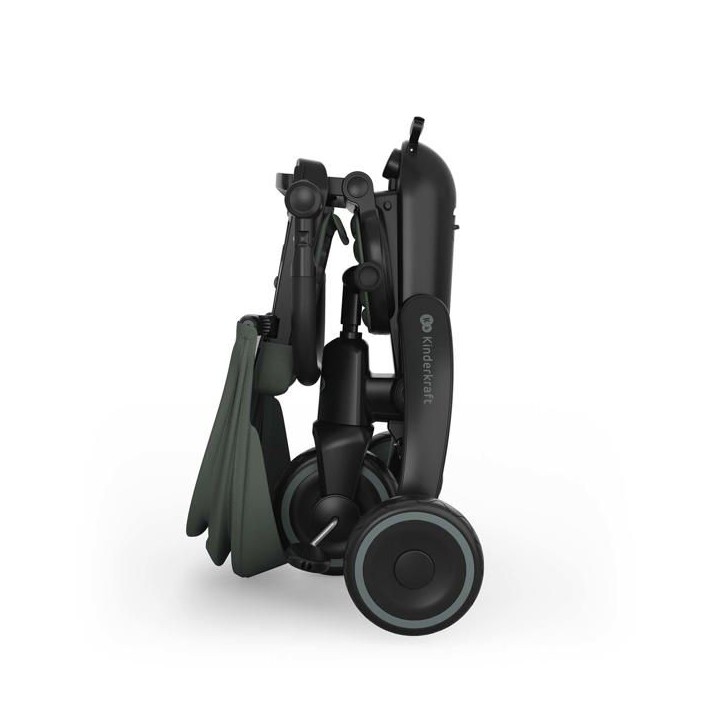 Tricycle Kinderkraft JAZZ 3 évolutif pliable 6 modes siege réversible inclinable canopy UPF50+ poignée parentale Vert