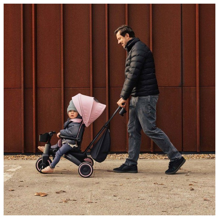 Tricycle Kinderkraft JAZZ 3 évolutif pliable 6 modes siege réversible inclinable canopy UPF50+ poignée parentale Vert