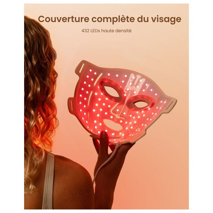 Masque de luminothérapie LED - RENPHO - Artemis Blush E100B-1 - 4 lumieres - 432 LED - Beige