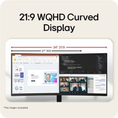 Moniteur UltraWide - LG - 34U601B-B - VA WQHD 120Hz 1800R