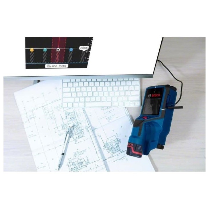 Détecteur mural Bosch Professional D-Tect 200 C en sacoche avec dragonne Bosch Radar Technology - 0601081600