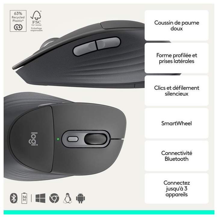 Ensemble Clavier Souris - Sans fil - Logitech - Signature Comfort Plus MK880 - Graphite Ensemble Clavier Souris - Sans fil - Logitech - Signature Comfort Plus MK880 - Graphite