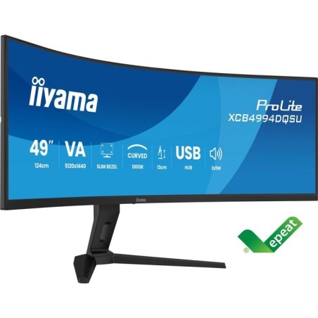 Écran PC Incurvé - 49 - Dual QHD - 120Hz - Ajustable en hauteur - XCB4994DQSU-B1