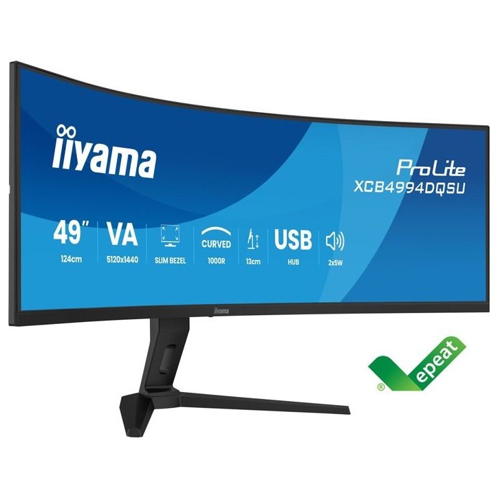 Écran PC Incurvé - 49 - Dual QHD - 120Hz - Ajustable en hauteur - XCB4994DQSU-B1