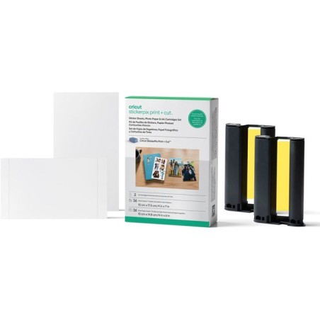 Pack stickers et papier photo - CRICUT - StickerPix Print + Cut - 72 f