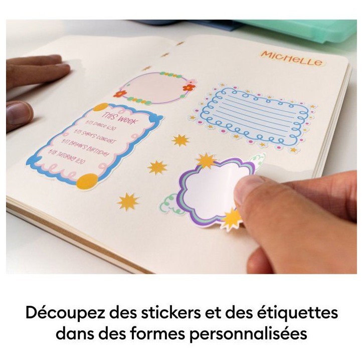 Imprimante et découpeuse stickers - CRICUT - StickerPix Print + Cut - Pack Essentiels - 36 feuilles - Cartouche incluse