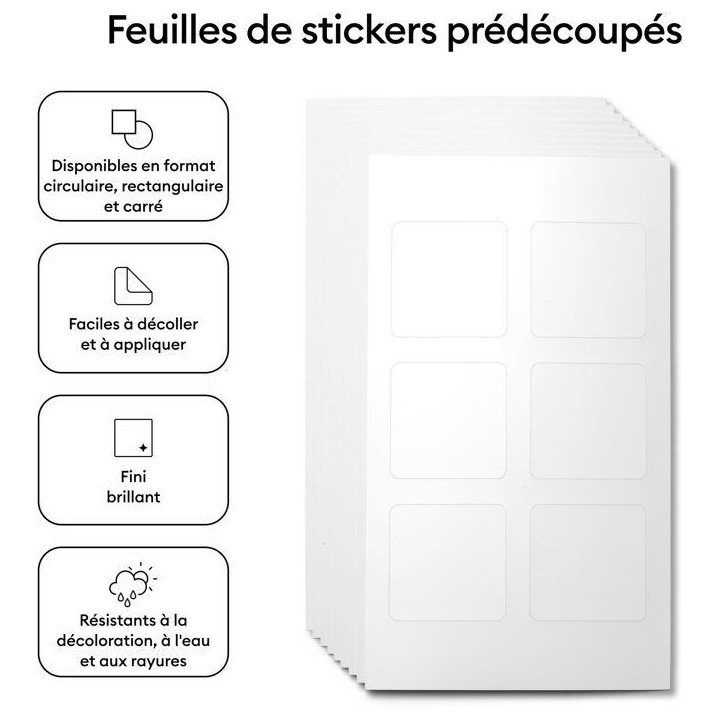 Imprimante stickers et photos - CRICUT - StickerPix Print - Pack Essentiels - 54 feuilles - Cartouche d'encre incluse Imprimante stickers et photos - CRICUT - StickerPix Print - Pack Essentiels - 54 feuilles - Cartouche d'encre incluse