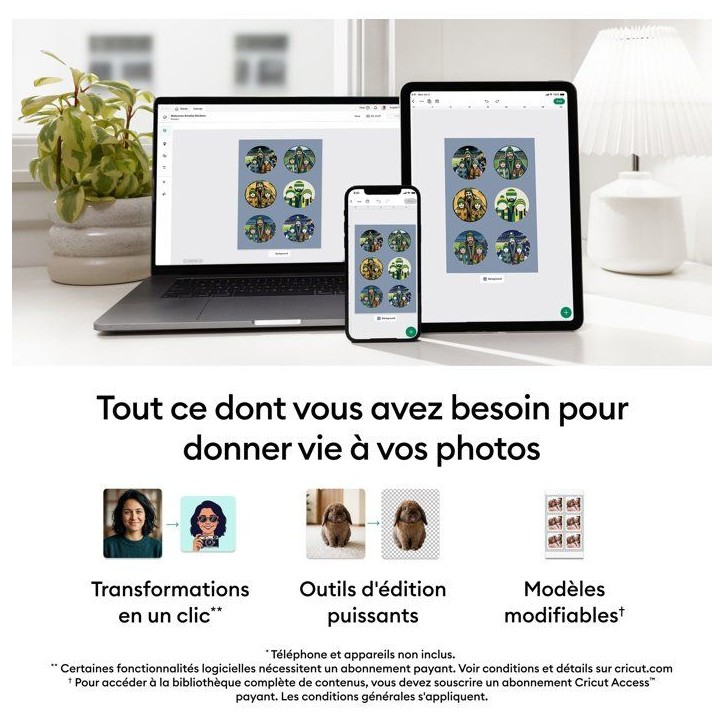 Pack stickers et papier photo - CRICUT - StickerPix Print - 54 feuilles - Cartouche d'encre incluse