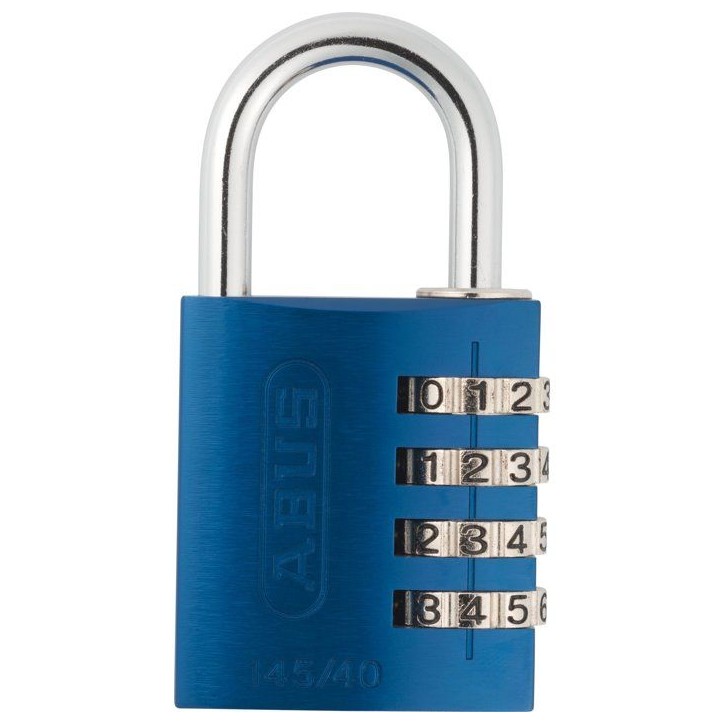 Cadenas a combinaison - ABUS - 145/40 - 4 chiffres - Aluminium bleu - Sécurité renforcée Cadenas a combinaison - ABUS - 145/40 - 4 chiffres - Aluminium bleu - Sécurité renforcée