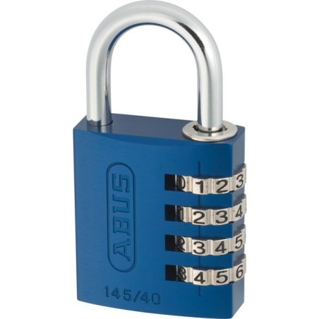 Cadenas a combinaison - ABUS - 145/40 - 4 chiffres - Aluminium bleu - Sécurité renforcée