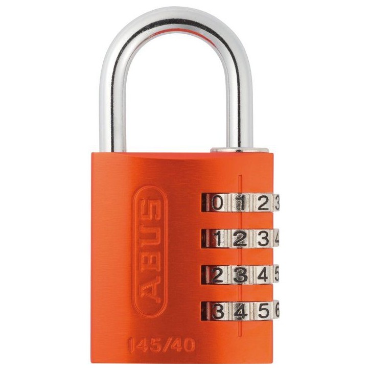 Cadenas a combinaison - ABUS - 145/40 - 4 chiffres - Aluminium orange - Résistant Cadenas a combinaison - ABUS - 145/40 - 4 chiffres - Aluminium orange - Résistant