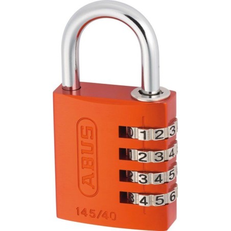 Cadenas a combinaison - ABUS - 145/40 - 4 chiffres - Aluminium orange - Résistant