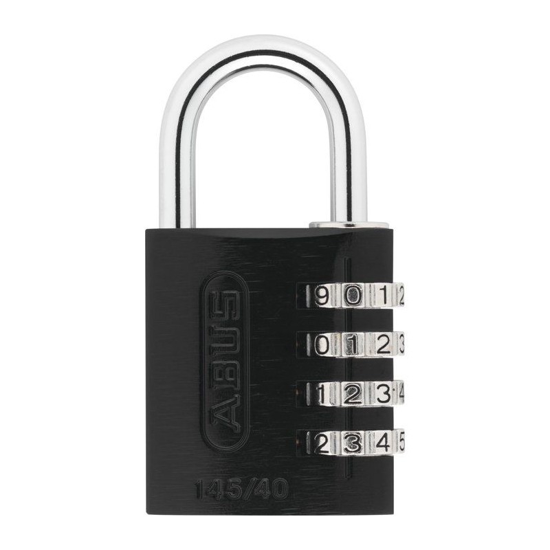 Cadenas a combinaison - ABUS - 145/40 - 4 chiffres - Aluminium noir -