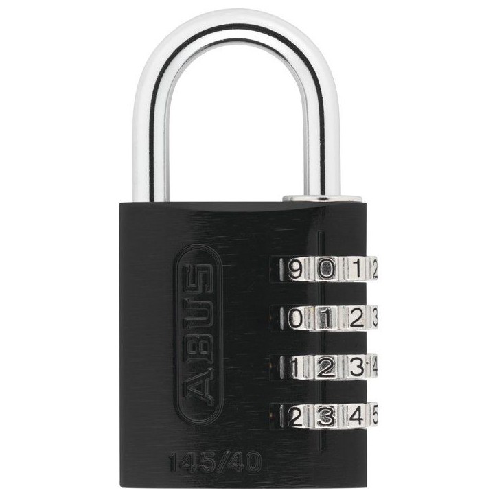 Cadenas a combinaison - ABUS - 145/40 - 4 chiffres - Aluminium noir - Protection renforcée
