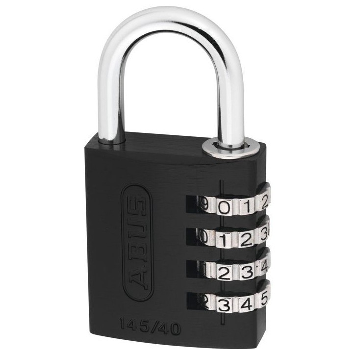 Cadenas a combinaison - ABUS - 145/40 - 4 chiffres - Aluminium noir - Protection renforcée