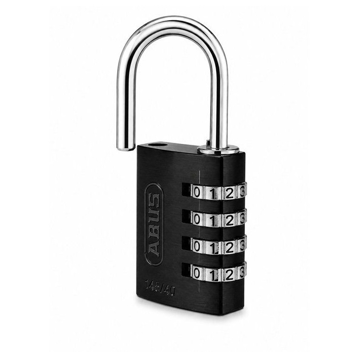 Cadenas a combinaison - ABUS - 145/40 - 4 chiffres - Aluminium noir - Protection renforcée