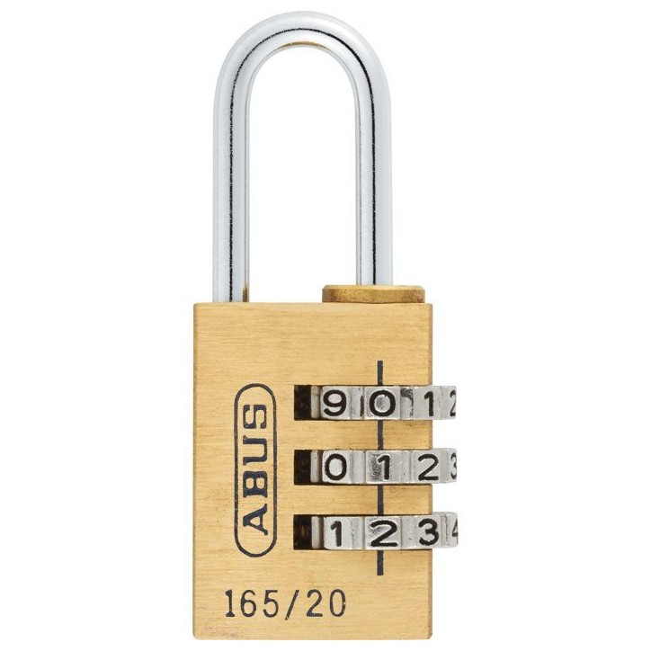 Cadenas a combinaison - ABUS - 165/20 - 3 chiffres - Laiton massif - Anse acier Cadenas a combinaison - ABUS - 165/20 - 3 chiffres - Laiton massif - Anse acier
