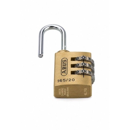 Cadenas a combinaison - ABUS - 165/20 - 3 chiffres - Laiton massif - Anse acier