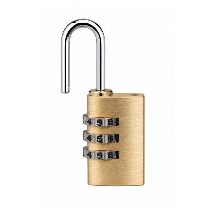 Cadenas a combinaison - ABUS - 165/20 - 3 chiffres - Laiton massif - Anse acier Cadenas a combinaison - ABUS - 165/20 - 3 chiffres - Laiton massif - Anse acier