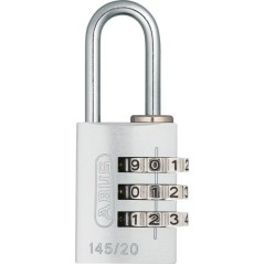 Cadenas a combinaison - ABUS - 145/20 - 3 chiffres - Aluminium argent