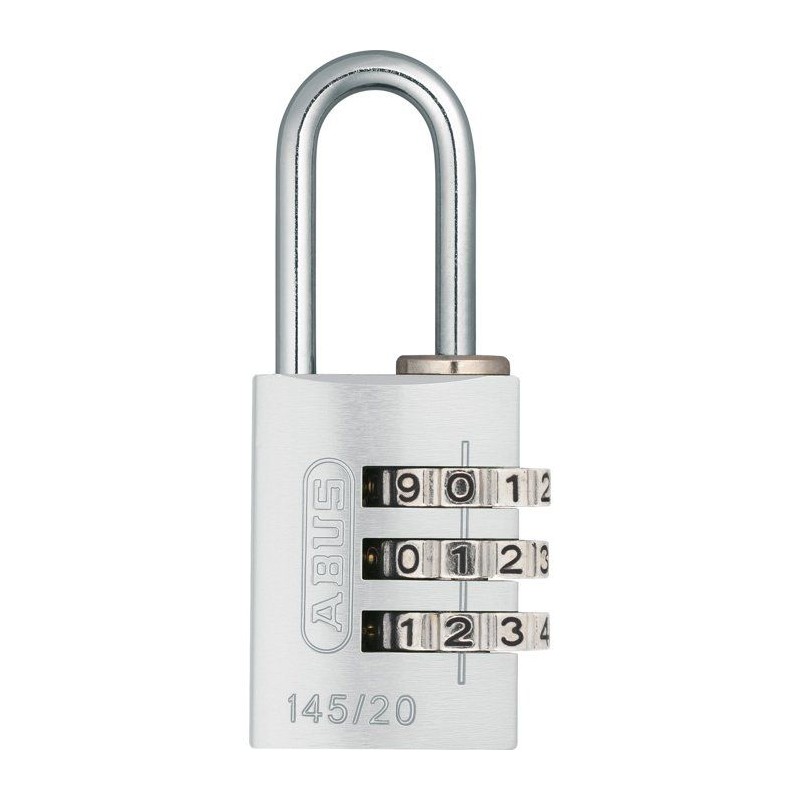 Cadenas a combinaison - ABUS - 145/20 - 3 chiffres - Aluminium argent