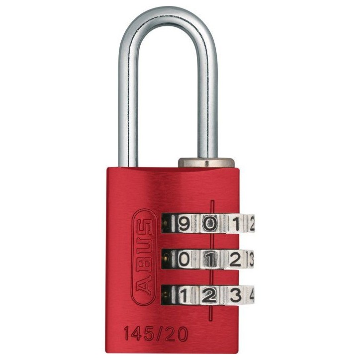 Cadenas a combinaison - ABUS - 145/20 - 3 chiffres - Aluminium rouge - Anse acier Cadenas a combinaison - ABUS - 145/20 - 3 chiffres - Aluminium rouge - Anse acier