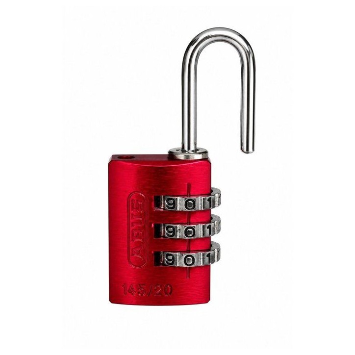 Cadenas a combinaison - ABUS - 145/20 - 3 chiffres - Aluminium rouge - Anse acier Cadenas a combinaison - ABUS - 145/20 - 3 chiffres - Aluminium rouge - Anse acier