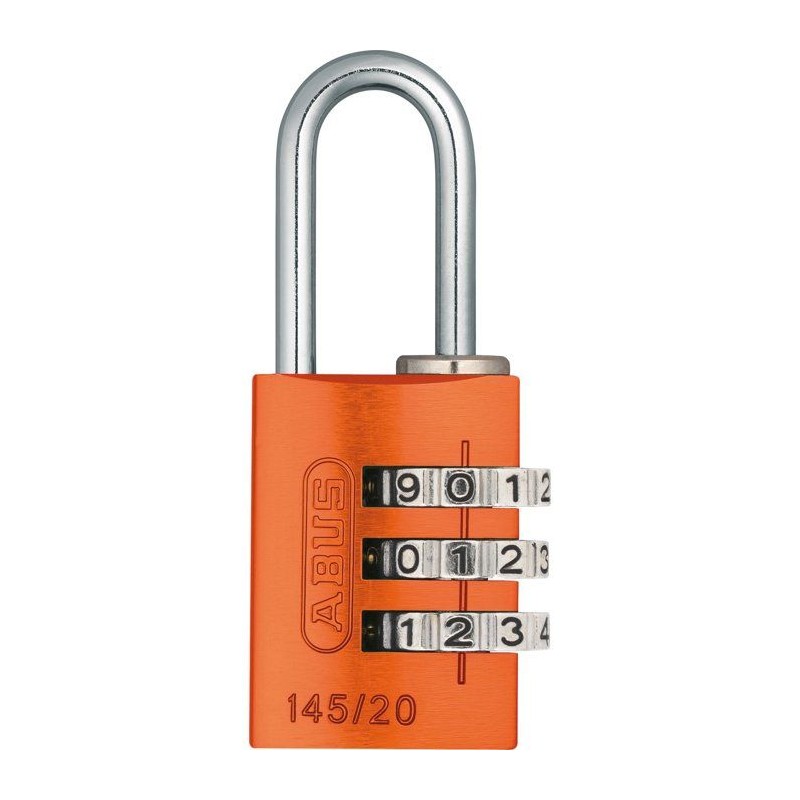 Cadenas a combinaison - ABUS - 145/20 - 3 chiffres - Aluminium orange