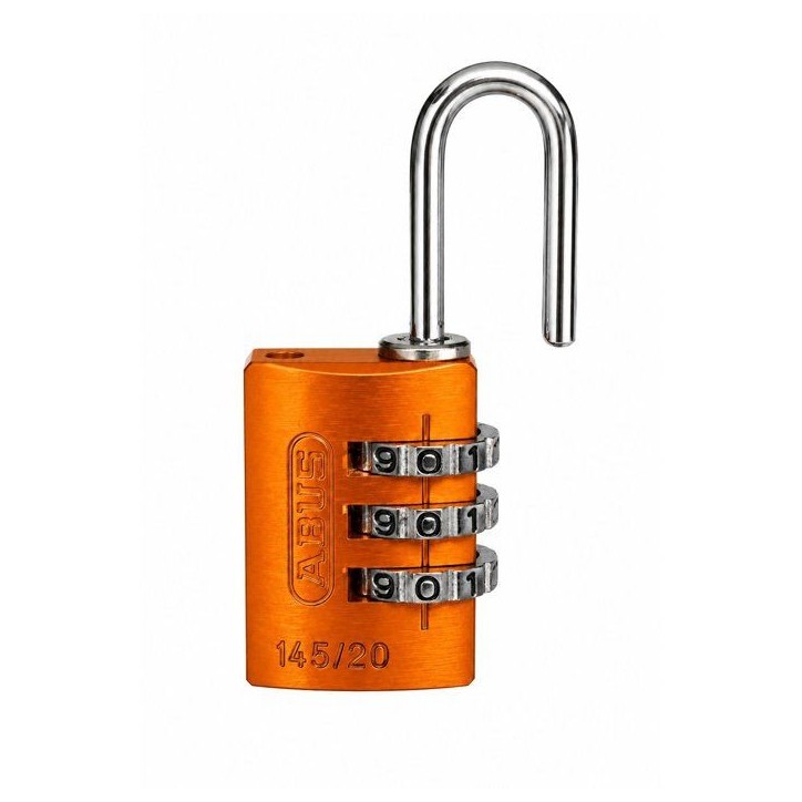 Cadenas a combinaison - ABUS - 145/20 - 3 chiffres - Aluminium orange - Sans clé Cadenas a combinaison - ABUS - 145/20 - 3 chiffres - Aluminium orange - Sans clé
