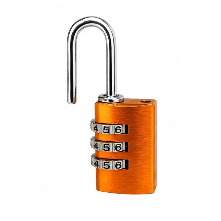 Cadenas a combinaison - ABUS - 145/20 - 3 chiffres - Aluminium orange - Sans clé Cadenas a combinaison - ABUS - 145/20 - 3 chiffres - Aluminium orange - Sans clé