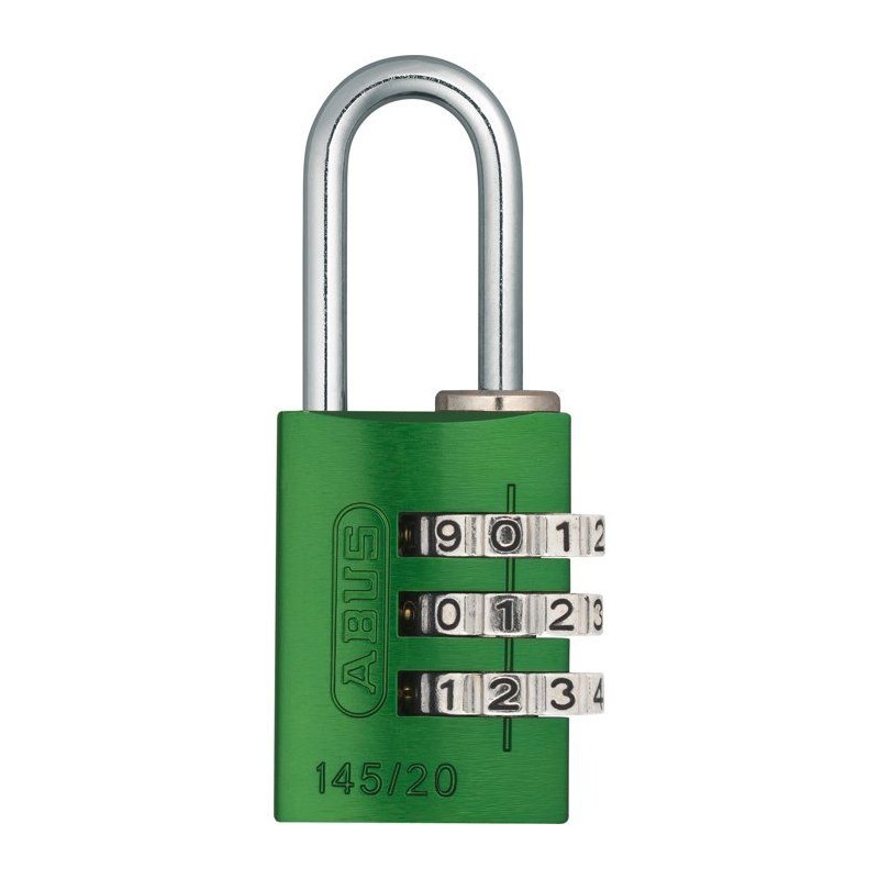 Cadenas a combinaison - ABUS - 145/20 - 3 chiffres - Aluminium vert -