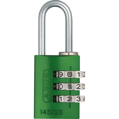 Cadenas a combinaison - ABUS - 145/20 - 3 chiffres - Aluminium vert -